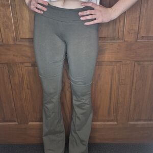 Women's Olive Flare Yoga Pants